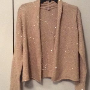 Tan shrug with gold sequins